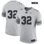 Men's NCAA Ohio State Buckeyes Tuf Borland #32 College Stitched No Name Authentic Nike Gray Football Jersey NP20T06OR